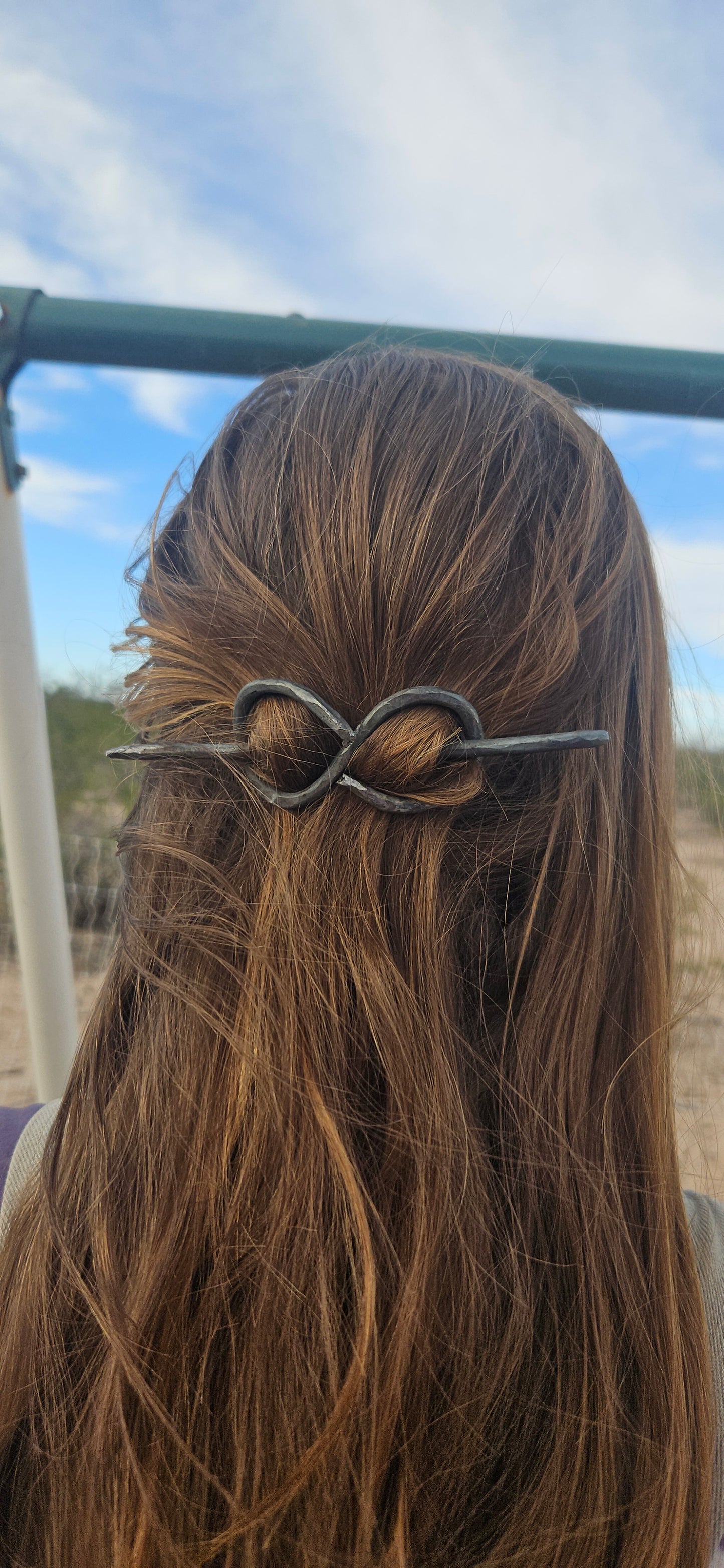 Hand forged Infinity Hair Peice